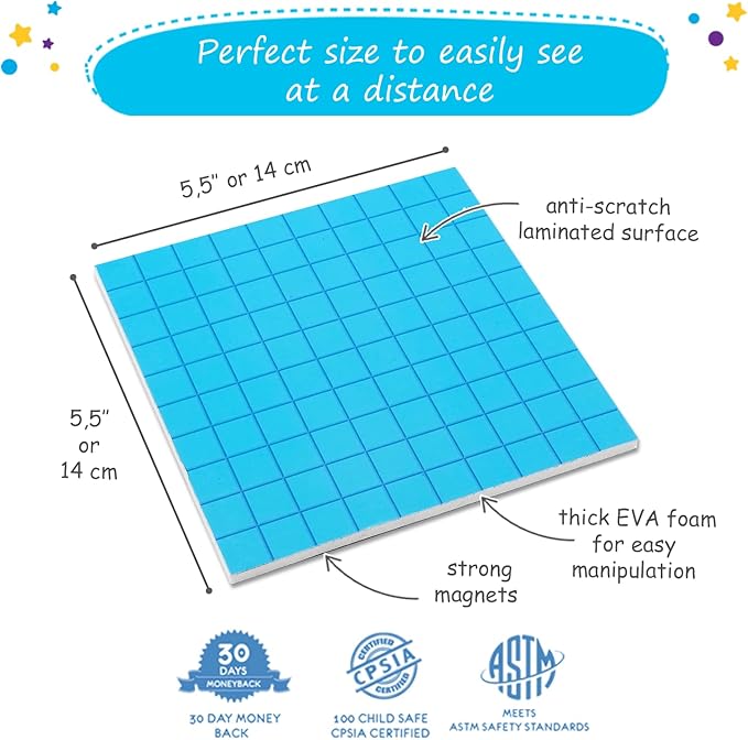 Simply magic 131 PCS Jumbo Magnetic Base Ten Blocks for Math, Place Value Blocks, Magnetic Base 10 Blocks Set for Teachers, Math Blocks for Counting, Counting Blocks, Magnetic Math Manipulatives K-3
