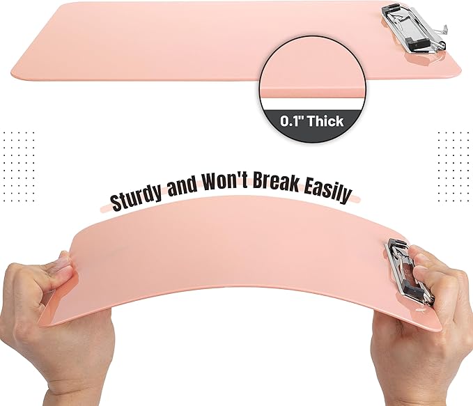 Mr. Pen- Plastic Clipboard, 12.5” x 9”, Pastel Orange, Clipboard Plastic, Low-Profile Metal Clip with Retractable Hanging Hole