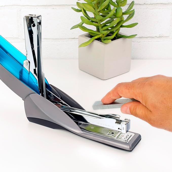 Swingline Stapler, 25 Sheet Capacity, Optima 25, Jam Free, Reduced Effort, Soft Grip, Blue and Gray (66404)