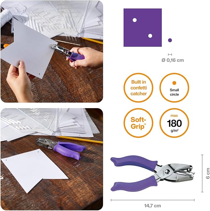 Fiskars 1/16 Inch Hand Punch, Circle, Purple