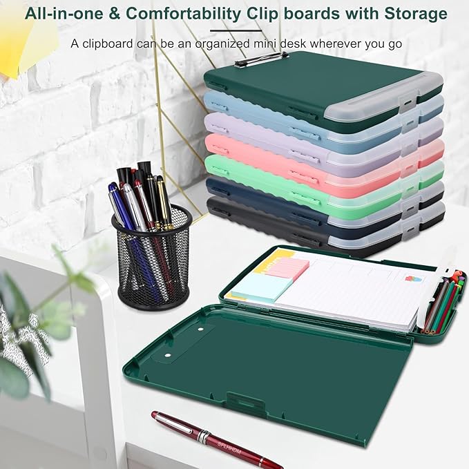 SFLHHDM Clip Boards 8.5x11 with Storage, Heavy Duty Storage Clipboard, Nursing Clipboards Folder with Pen Holder, Clipboards with Low Profile Clip, Nurse Clipboard Binder Case for Classroom
