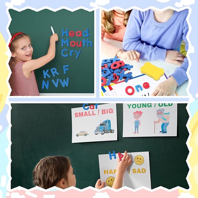 LOVESTOWN Magnetic Alphabet Letters Kit for Kids, Double Sided Magnetic Board with Storage Box, Educational Learning Toys for Preschool Classroom and Home, 234 Pieces (Pack of 2)