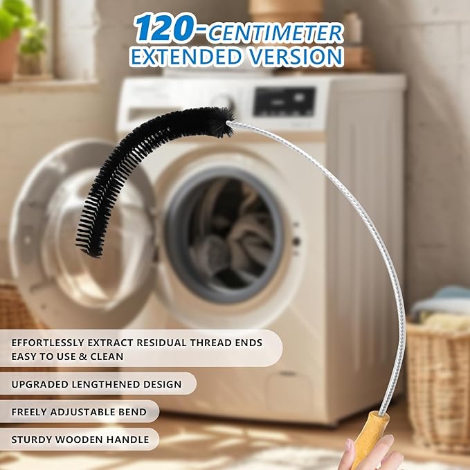 Dryer Lint Brush Vent Cleaner Tool 47.2 Inch Extra Long Flexible for Lint Trap Cleaning Tool Home Dryer Maintenance for DIY Users (2, PCS)