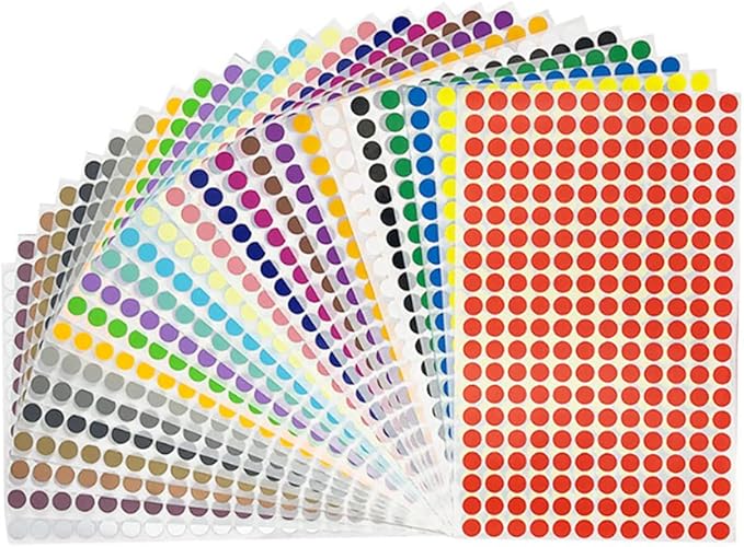 Color Book Spine Labels | 1000pcs for Classroom Library Organization | Rainbow Book Spine Stickers 25 Assorted Colors,1"