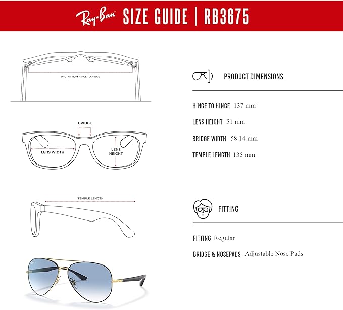 Ray-Ban RB3675 Aviator Sunglasses for Men for Women +BUNDLE with ACCESSORY EYEWEAR KIT