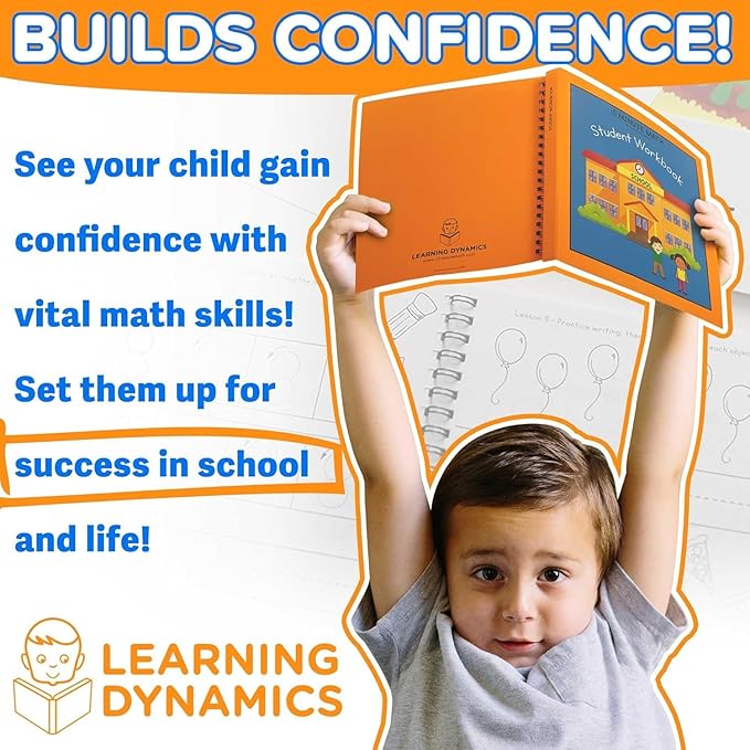 Learning Dynamics 15 Minute Math Program – Numeric & Math Learning Program Includes Flashcards, Manipulatives, Parent Guide Book – Learn Counting, Order, Value, Math Equations for 4-7 Year Olds