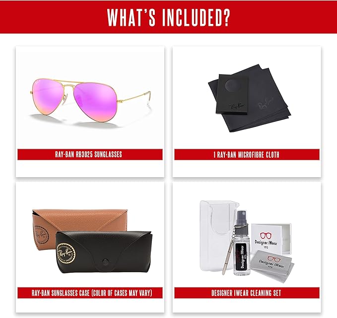 Ray-Ban RB3025 Metal POLARIZED Aviator Sunglasses For Men For Women +BUNDLE with ACCESSORY EYEWEAR KIT