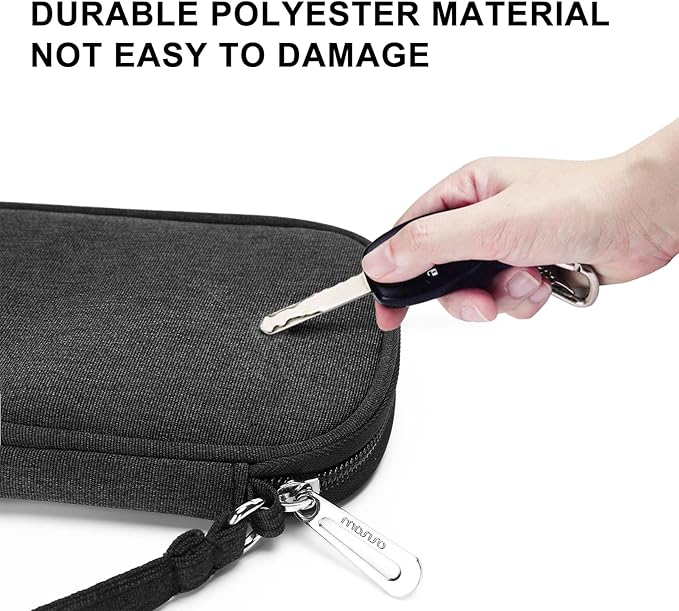 MOSISO Electronic Organizer Cable Case, Portable External Carrying Case Storage Bag with Handle Compatible with MacBook Power Adapter, Wireless Mouse, Cables, Earphones, USB Flash Disk SD Card, Black