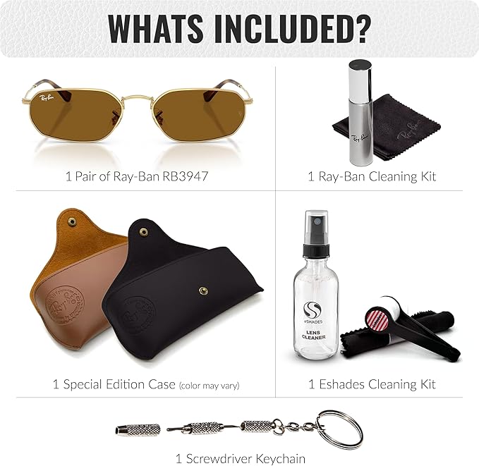 Ray-Ban RB3947 Square-Round Shaped Sunglasses for Men & Women with Official RAYBAN Eyewear Kit – Classic Timeless Design