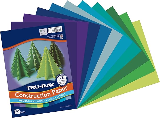 Tru-Ray Construction Paper 9x12" Cool Color Assortment