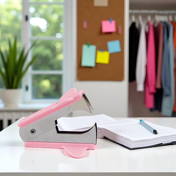 Pink Stapler Removal Tool, Staple Puller, Modern Plastic Stapler Remover with Non-Slip Handle, Ideal for Students, Teachers, Home and School