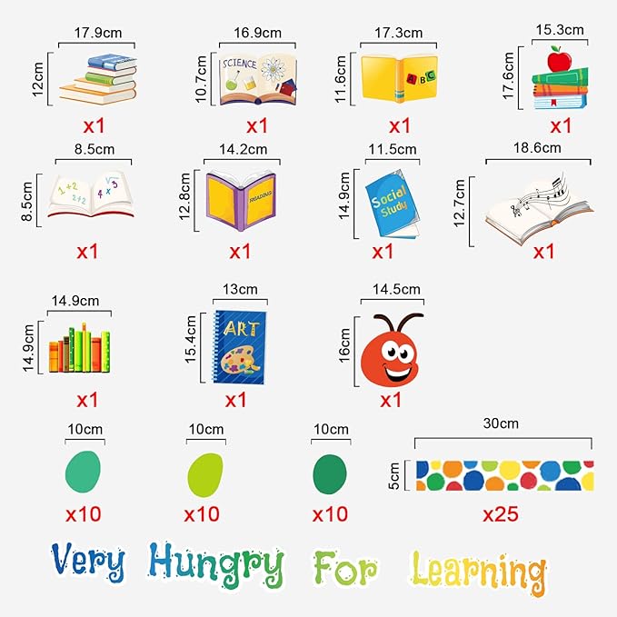 Caterpillars Bulletin Board Decoration Set Mix Caterpillar Colorful Borders Cutouts for Party School Classroom Door Welcome Bulletin Board Craft Home Wall(Green Caterpillar)