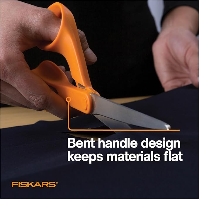 Fiskars Petite Original Orange-Handled Scissors, Crafting and Sewing Stainless Steel Scissors for Smaller Hands, Ergonomic Handle, Paper and Fabric Supplies for Office, Arts, and Crafts