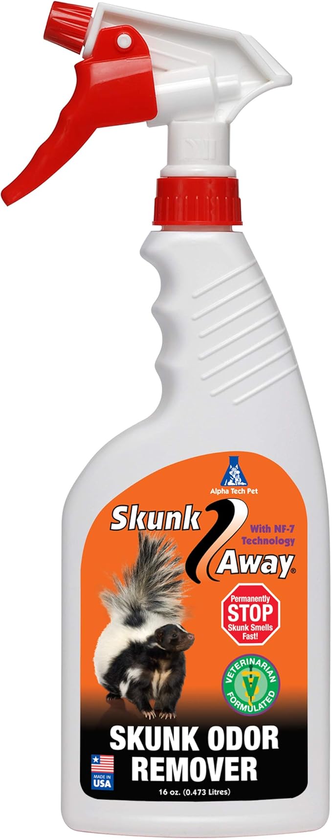 SkunkAway Skunk Odor Remover - Skunk Odor Eliminator for Pets, Fabrics, Carpets, and Surfaces - Easy to Use Pet Spray Bottle 16 Oz. by Alpha Tech Pet