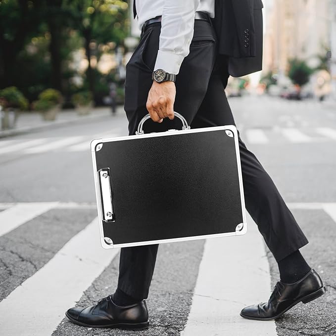 Clipboard with Storage Combination Lock Clipboards Briefcase Heavy Duty Box Aluminum Metal with Handle, Storage Clipboard Maximum Security Large Capacity