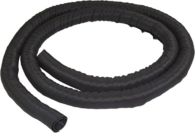 StarTech.com 6.5' (2m) Cable Management Sleeve - Flexible Coiled Cable Wrap - 1.0-1.5" dia. Expandable Sleeve - Polyester Cord Manager/Protector/Concealer - Black Trimmable Cable Organizer (WKSTNCM)