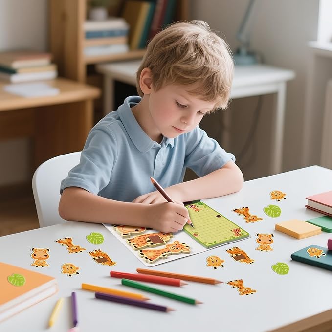 B1ykin Cute Sticky Notes Set - I Just Really Like Giraffe Self-Stick Notes Pad, 550 Sheets Writing Memo Pages Sticky Notepad for Teacher Appreciation Gifts, School Office Party Supplies (Giraffe)