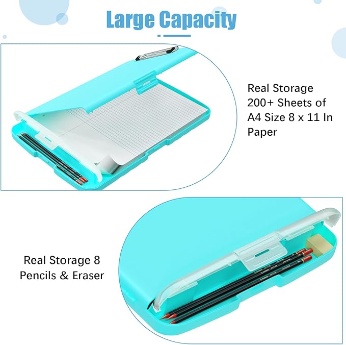 Hongri Clipboard with Storage with Pen Holder, Folder Nursing Clip Board 8.5 x 11 Foilo-Side Opening, High Capacity, Light Weight for Teachers, Classroom. Size 14 x 9.6 x 1.2 in(Light Green)