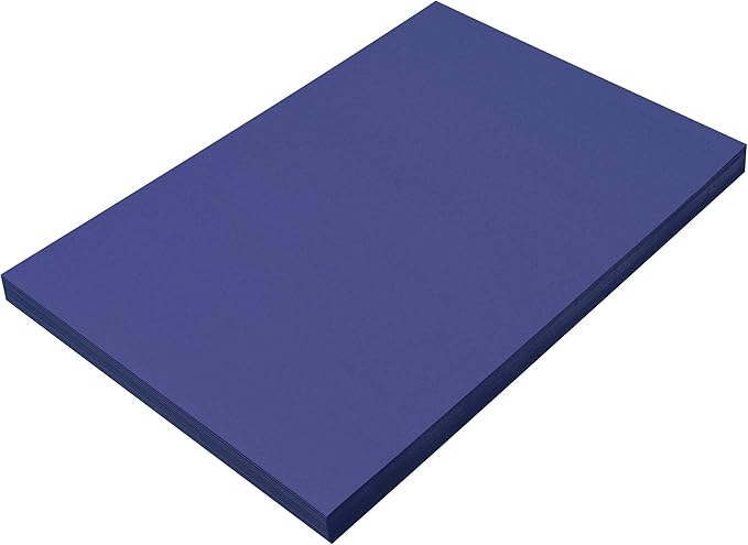 SunWorks Construction Paper, Dark Blue, 12" x 18", 100 Sheets