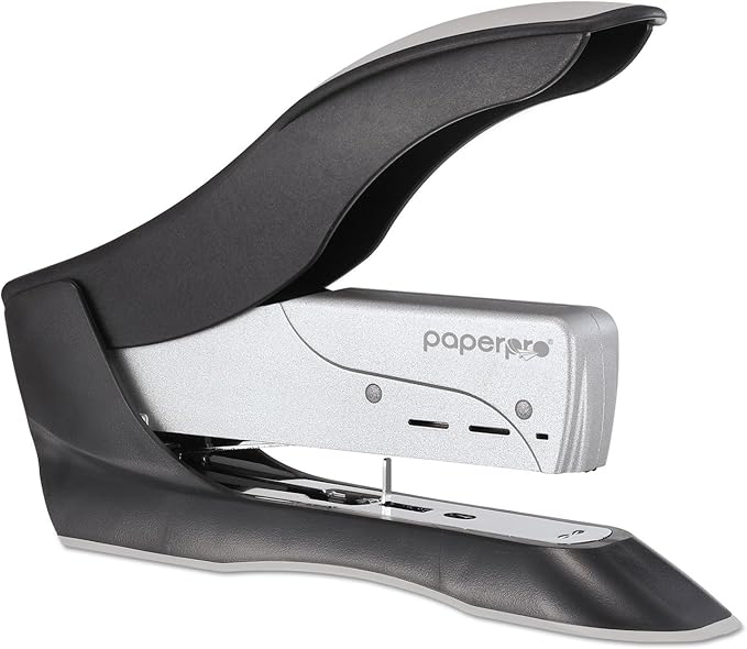 Bostitch Office inHANCE+100 Heavy Duty Stapler - Two Fingers, No Effort, Spring Powered Stapler - 100 Sheets, Gray (1300)