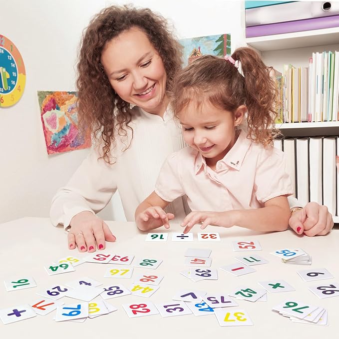 Wooden Abacus for Kids Math - 10 Row Bead Counting Frame with Counting Sticks & Number Alphabet Cards, Learn Counting, Educational Gift for Toddlers, Preschoolers - Ideal for Home, School & Daycare