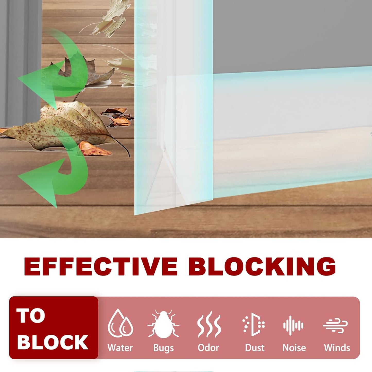 Weather Stripping Self Adhesive Door Draft Stopper Flexible Shower Door Bottom Seal Silicone Seal Strip for Sliding Glass Windows Side Gaps (Transparent, 2 Inch Wide x 10 Feet Long)