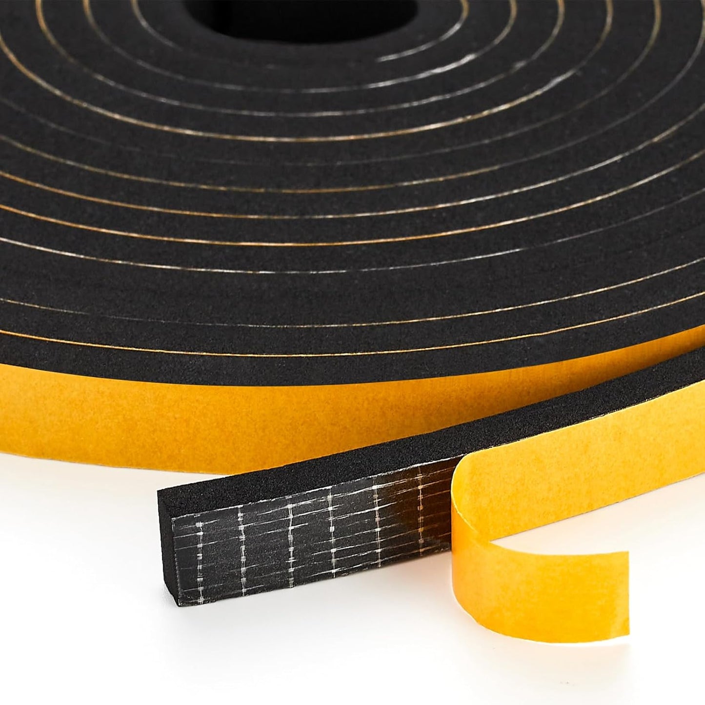 6.5 Feet Weather Stripping Door Seal, 2" Wide X 1" Thick Door Seal Strip High Density Foam Tape Adhesive Strip for Door Soundproofing,Window Insulation (2" x 1" x 6.5FT,Black)