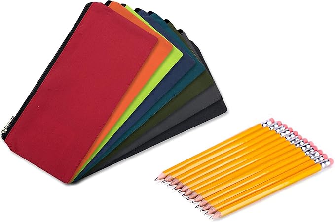 Trail maker Bulk Pencil Case Bags Bundle with Zipper for Kids, School, Offices | Colorful Pencil Pouches in Bulk Packs