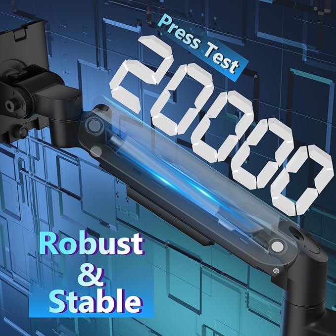 WALI Dual Monitor Mount for Ultrawide Heavy Duty Curved Monitor Stacking, Dual Monitor Arm Fits 13-49 Inch for Ultrawide Screens up to 44lbs, 49 inch Monitor Arm, Black