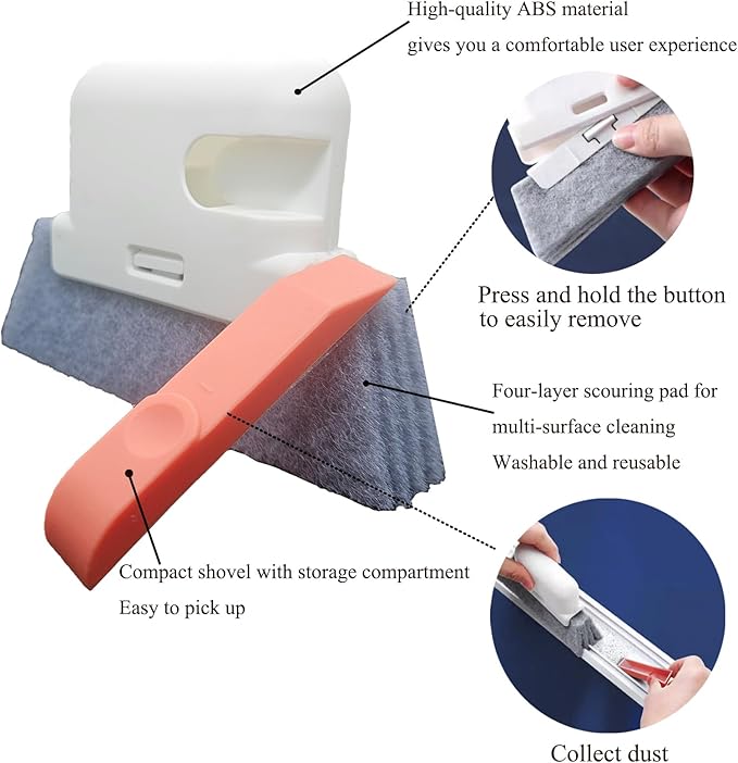 5Pcs Window Blind Cleaning Set, Washable dust Removal Cleaning Tools, air Vent Cleaning Brush, Track Cleaning Brush, dust Removal Cleaning Tools for Blinds, air conditioners, Track, and Fans
