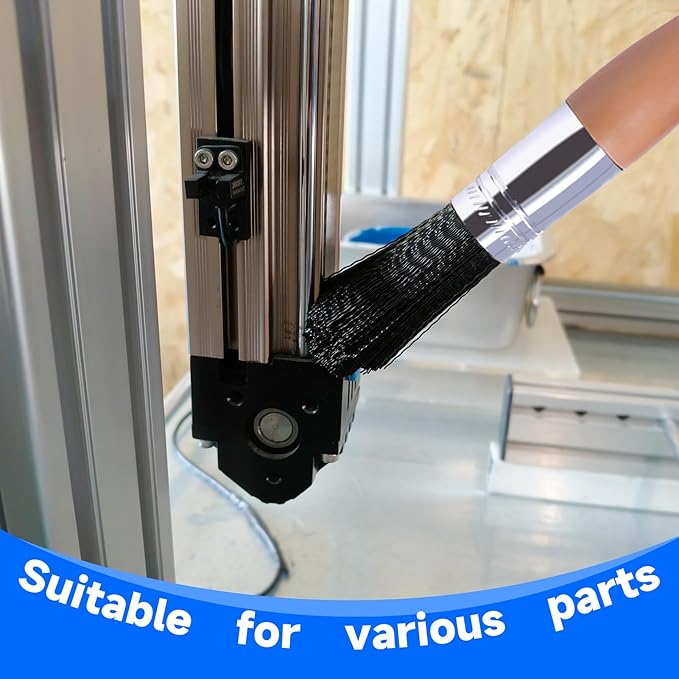 Wesquer Parts Cleaning Brush Home and Auto Use Parts Cleaner Brush Solvent Brush for Cleaning Auto Engine Parts, Clean Motors, Metal Parts, Machinery (Balck 2pcs)