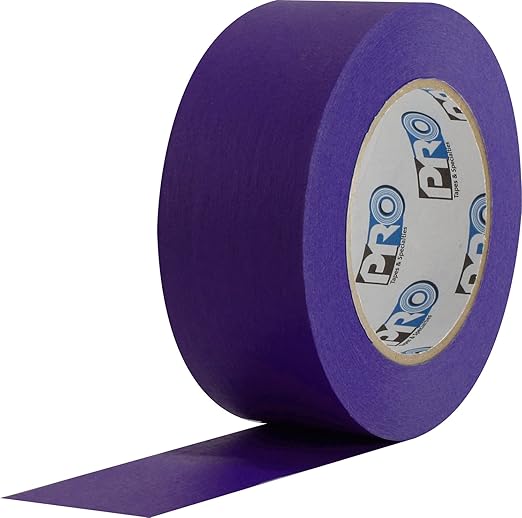 ProTapes Colored Crepe Paper Masking Tape, 60 yds Length x 2" Width, Purple (Pack of 24)