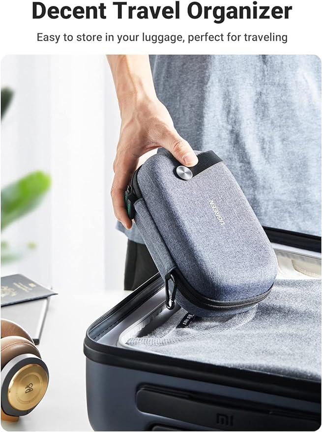 UGREEN Electronic Organizer Travel Case Pouch Bag Accessories Portable Waterproof Storage Bag Travel Essentials with Cable USB Flash Drive Charger External Battery Memory Card