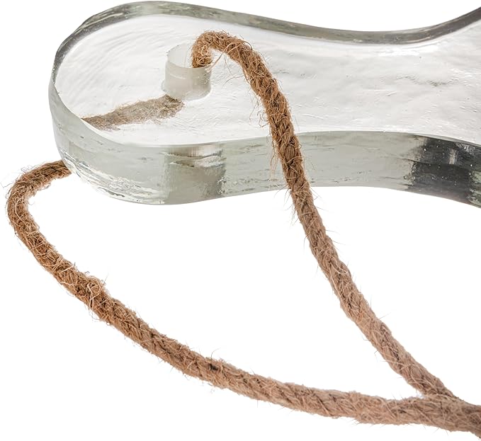 Bloomingville Textured Glass Cheese and Serving Board with Handle and Jute Tie