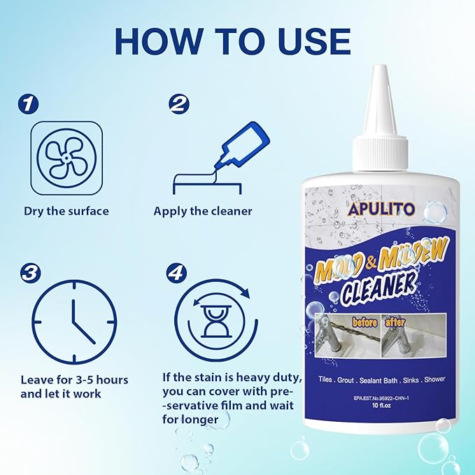 APULITO Household Cleaner Gel for Bathroom Shower Kitchen Tile Grout, Sinks Countertops 10 Fl Oz (Pack of 1)