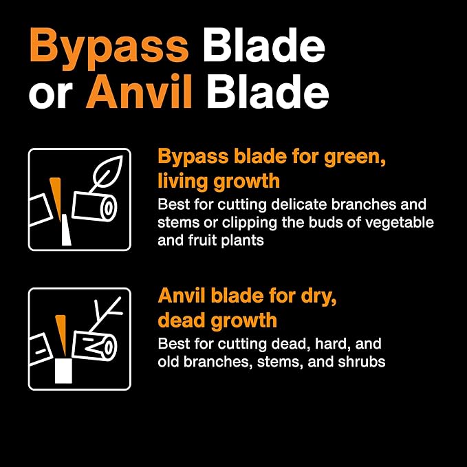Fiskars Anvil Pruner, 5/8-Inch Cut Capacity Branch Cutter with Power-Lever Technology That Provides More Cutting Power, Best for Dry, Dead Stems and Small Branches