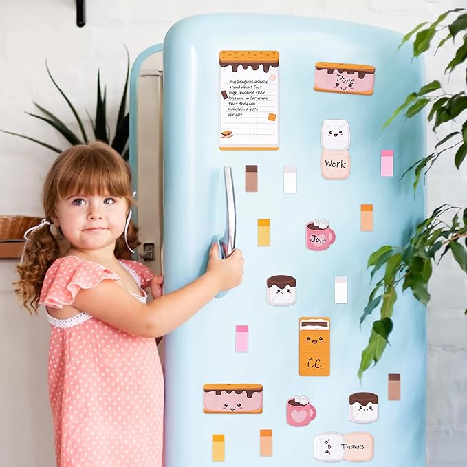 B1ykin Cute Sticky Notes Set - I Just Really Like Marshmallows Self-Stick Notes Pad, 550 Sheets Writing Memo Pages Sticky Notepad for Teacher Appreciation Gifts, School Office Supplies (Marshmallows)