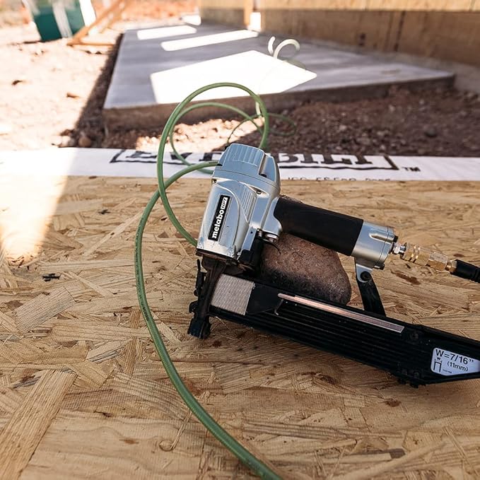 Metabo HPT 7/16" Standard Crown Stapler, Pro-Preferred Pneumatic Power Nailers, Construction Tool for Roof Decking & Subfloor Install, 16 Gauge Power Stapler, 1" to 2" Crown Staples, N5008AC2
