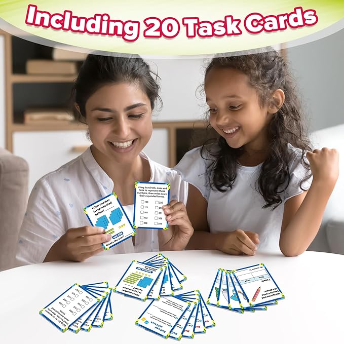 Torlam Base Ten Blocks for Place Value, Counting, Kindergarten Math Games - Base 10 Math Manipulatives for 1st-3rd Grade Kids