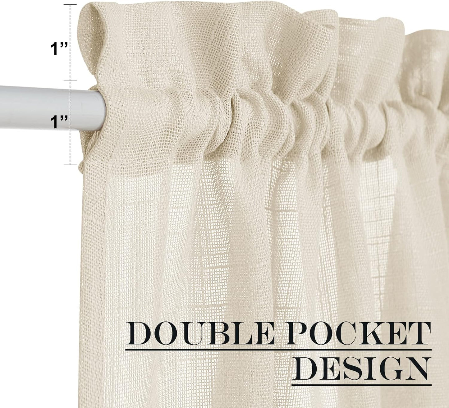 NICETOWN Side Door Front Curtains for Small Window, Privacy Door Shades for Sidelight Curtains, Light Filter Privacy Side Window Drapes, W36 X L72, Beige, 1 Panel