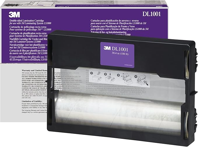 Scotch 3M Dual Laminate Refill, 12 Inches x 100 Feet Roll, Heat-Free Laminating (DL1001)