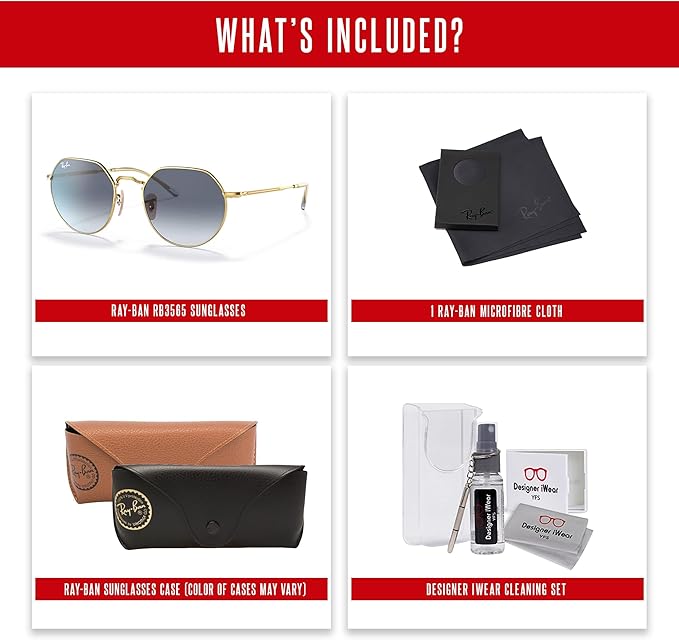 Ray-Ban Jack RB3565 Rounded Hexagonal Sunglasses for Men for Women +BUNDLE with ACCESSORY EYEWEAR KIT