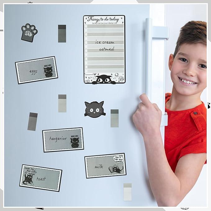 B1ykin Cute Sticky Notes Set - It’s Fine I’m Fine Everything is Fine Self-Stick Notes Pad, 550 Sheets Writing Memo Pages Sticky Notepad for Teacher Appreciation Gift School Office (Funny Black Cat)