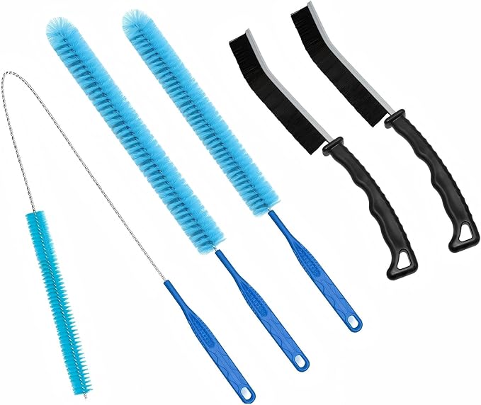 5 Pcs Dryer Vent Cleaner kit,Refrigerator Coil Cleaning Brush,Home Improvement Essential Cleaning Tools, for Kitchen Sinks, drains, Shower and Bathtub Clogs
