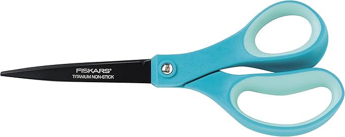 Fiskars 8 Inch Softgrip Non-stick Multipurpose Scissors with Sheath, Color Received May Vary (169920-1001)