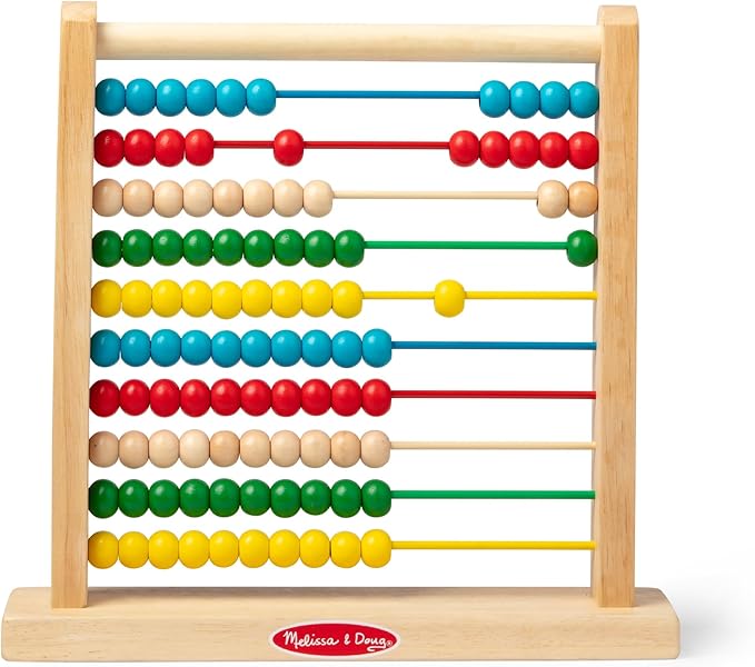 Melissa & Doug Abacus - Classic Wooden Educational Counting Toy With 100 Beads
