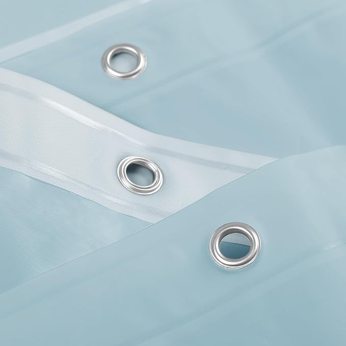 Light Blue Shower Curtain Liner - Premium PEVA Shower Liner for Bathroom, BPA & PVC Free, No Chemical Smell, Lightweight Standard Size Bath Curtain with 3 Magnets, Metal Grommets - Light Blue
