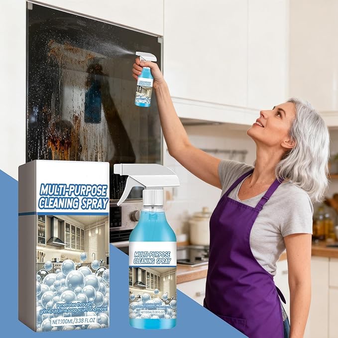 Grease Cleaner - Cleaning Multipurpose Degreaser, 100ml Heavy Duty Kitchen Grime Remover Spray for Window, Glass, Appliance, Countertop, Bathroom, Office, Toilet, Furniture