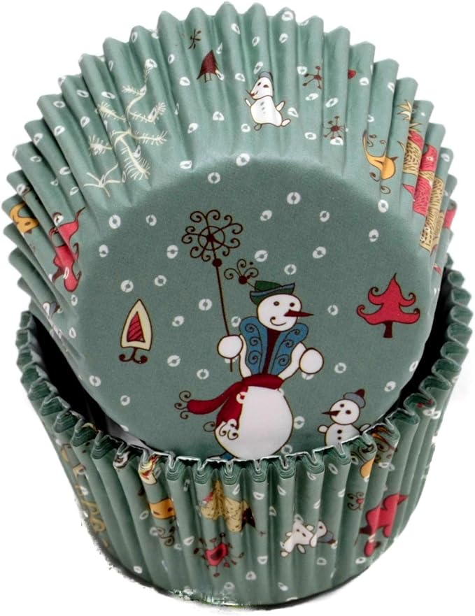Chef Craft Paper Patterned Christmas Cupcake Liner Set, 200 Count, Multicolor