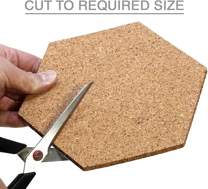 VViViD Adhesive Backed 7.9 Inch by 6.8 Inch Hexagonal 1/4 Inch Thick Cork Foam Board (4 Pack)